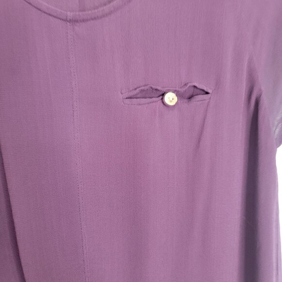 Plum Purple Sheer Cap Sleeve Multiple layer Blouse - Picture 8 of 15